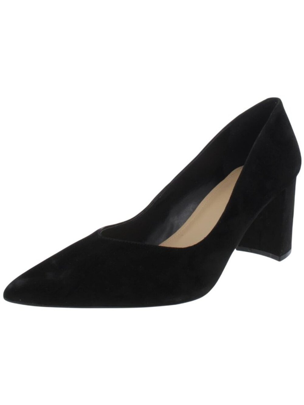 NEW Marc Fisher Womens Suede Caitlin Pump Block Heel MFCAITLIN Black 9M